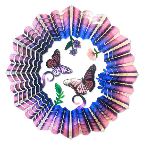 LARGE PURPLE BUTTERFLY WIND SPINNER 3D