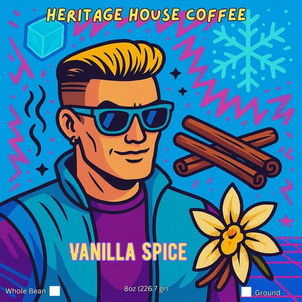 Vanilla Spice is a smooth, aromatic roast with creamy vanilla sweetness and a warm hint of cinnamon. Lightly spiced and naturally comforting, it delivers a mellow, flavorful cup with a soft, sweet finish. A perfect balance of cozy and uplifting in every sip.