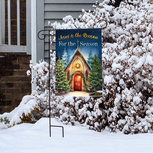 REASON FOR THE SEASON CHURCH GARDEN FLAG