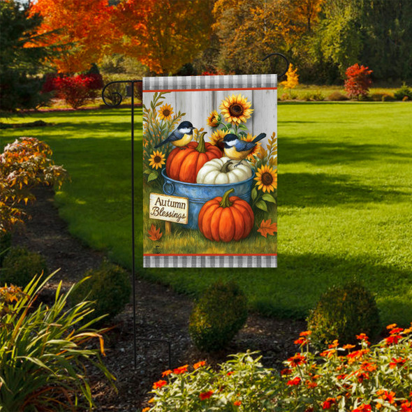 AUTUMN BLESSINGS BUSHEL GARDEN FLAG