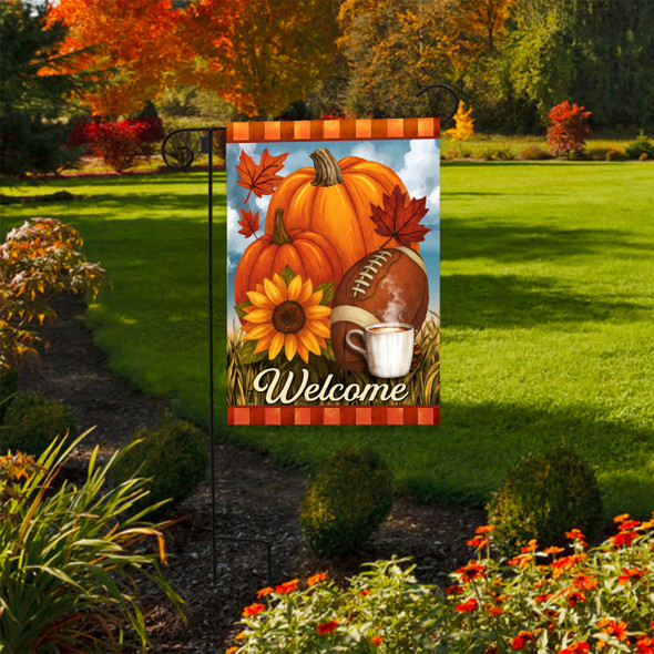 FALL FOOTBALLWELCOME GARDEN FLAG