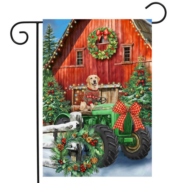 CHRISTMAS BARN GARDEN FLAG