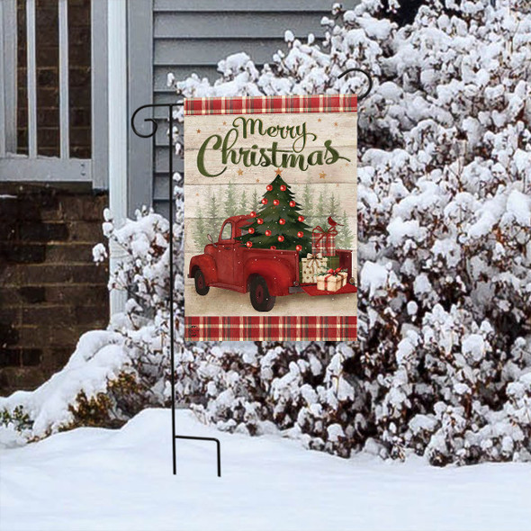 CHRISTMAS CHEER PICKUP GARDEN FLAG
