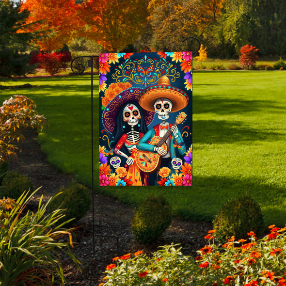 DAY OF THE DEAD GARDEN FLAG