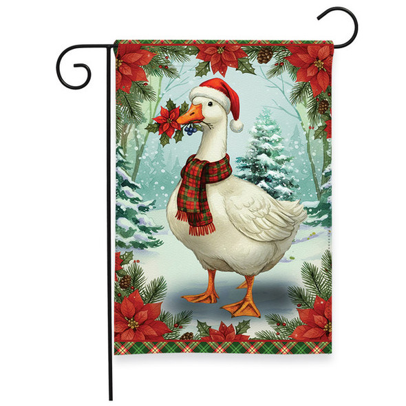 CHRISTMAS GOOSE GARDEN FLAG