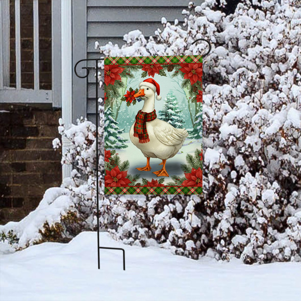 CHRISTMAS GOOSE GARDEN FLAG
