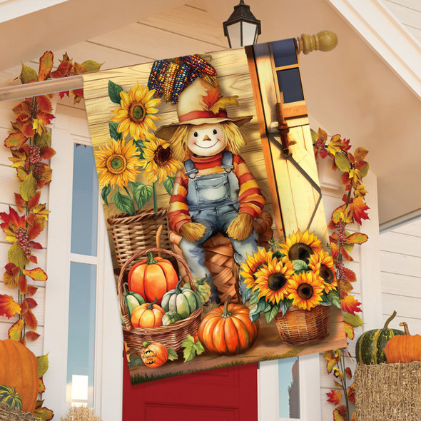 COUNTRY SCARECROW HOUSE FLAG