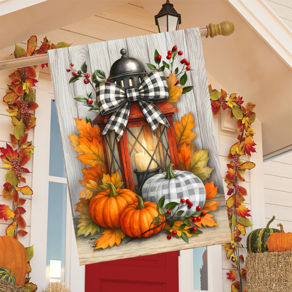 HARVEST LANTERN GLOW HOUSE FLAG