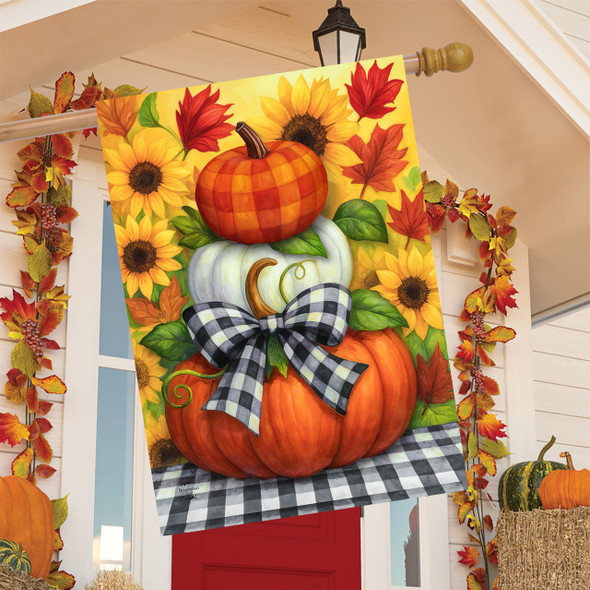 HARVEST PUMPKIN STACK HOUSE FLAG