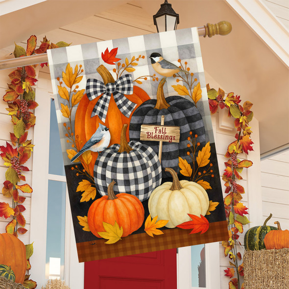 FALL BLESSINGS PUMPKINS HOUSE FLAG