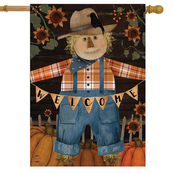 PRIMITIVE SCARECROW HOUSE FLAG