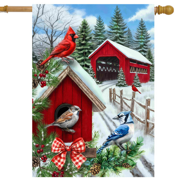 HOLIDAY BIRDS AND BRIDGE HOUSE FLAG