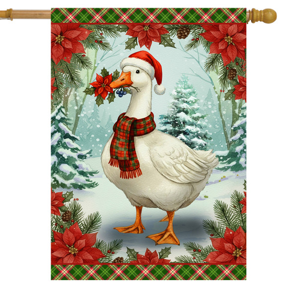 CHRISTMAS GOOSE HOUSE FLAG
