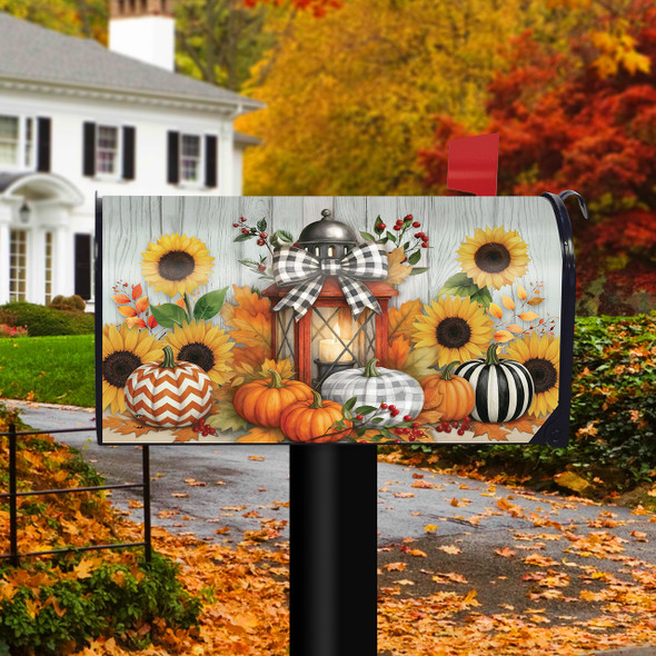 HARVEST LANTERN GLOW MAILBOX COVER