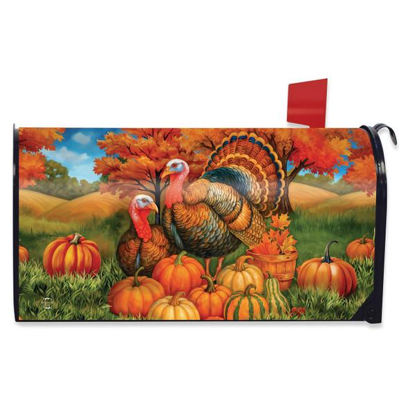 AUTUMN TURKEY PAIR MAILBOX COVER