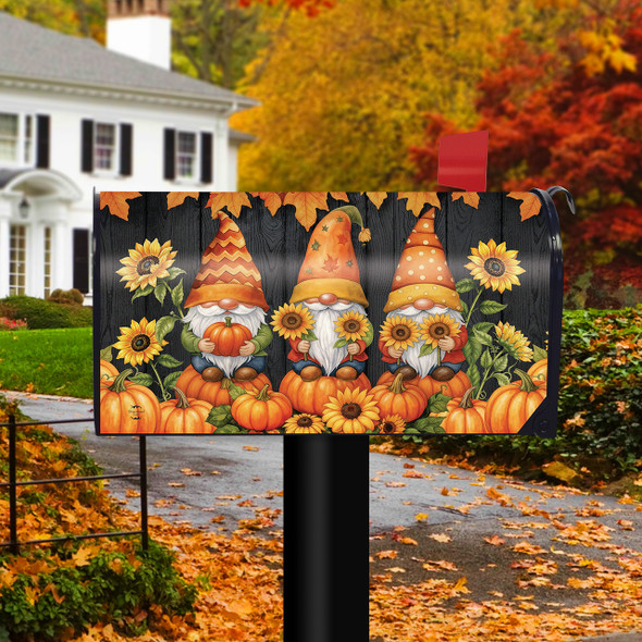 HAPPY HARVEST GNOMES MAILBOX COVER