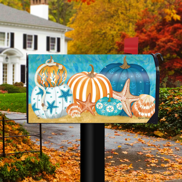 COASTAL HARVEST PUMPKINS MAILBOX COVER