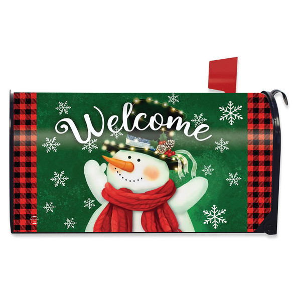 SNOWMAN IN LIGHTS MAILBOX COVER