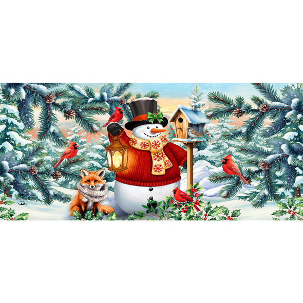 WINTER LANTERN SNOWMAN MINI MAT
