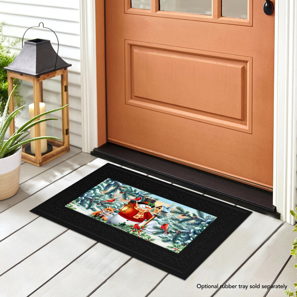 WINTER LANTERN SNOWMAN MINI MAT