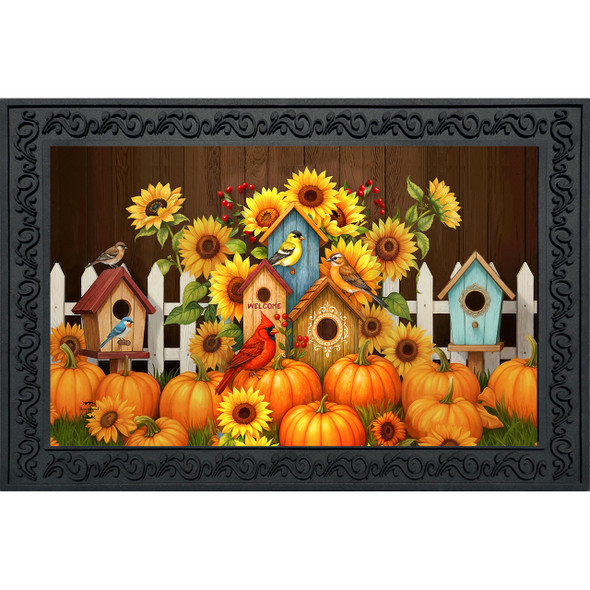 FALL BIRDHOUSE TRIO DOORMAT