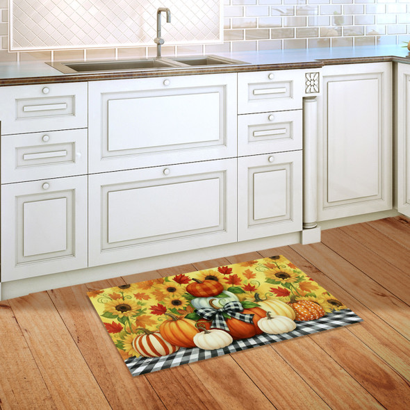 HARVEST PUMPKIN STACK DOORMAT