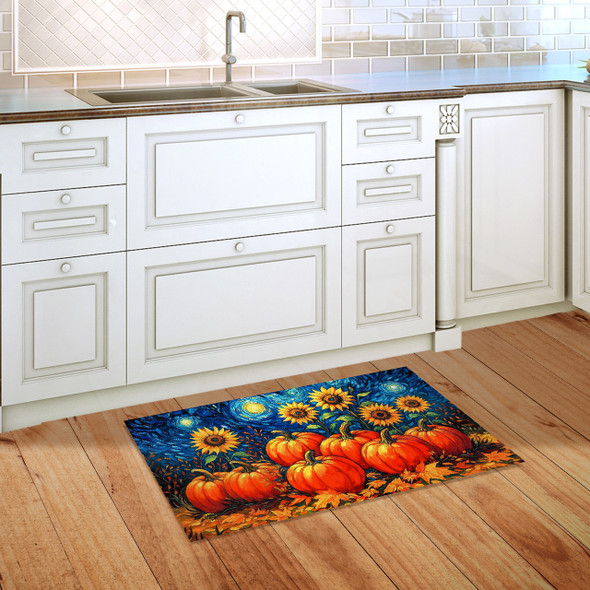STARRY NIGHT PUMPKINS DOORMAT