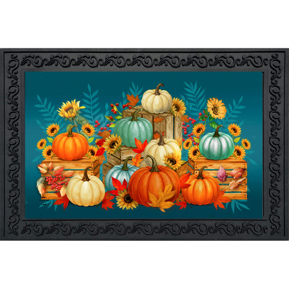 AUTUMN PUMPKIN CRATES DOORMAT