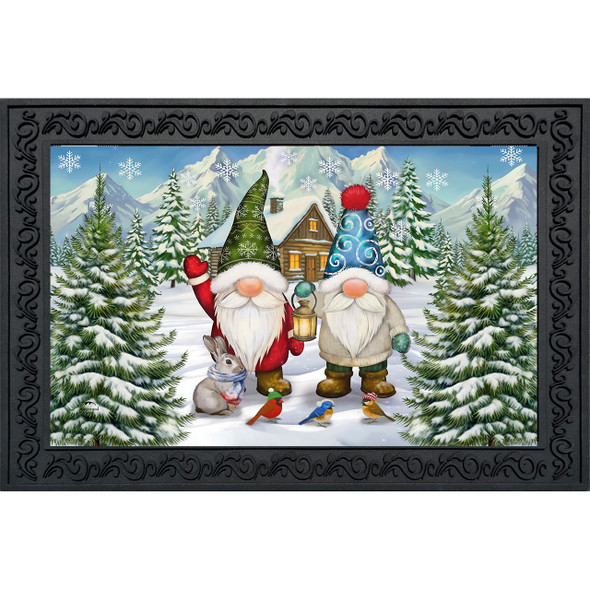 WINTER WELCOME GNOMES DOORMAT