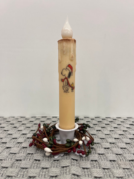 7" SNOOPY W/ WOODSTOCK TIMER TAPER CANDLE (152432-1011A)
