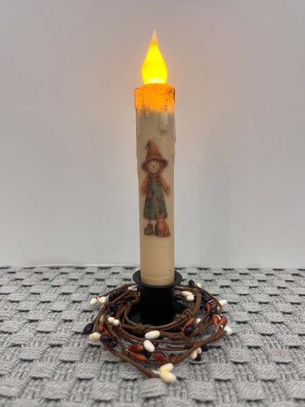 7" TIMER TAPER SCARECROW WITH CAT (157173)