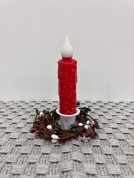 4" TIMER TAPER CANDLE RED DIAMOND DUST (157164-744-4)