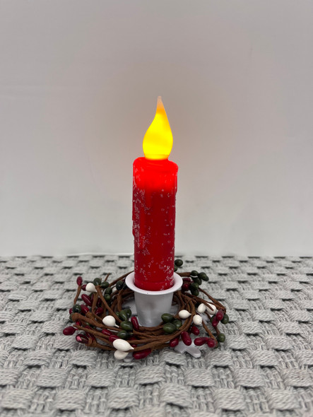 4" TIMER TAPER CANDLE RED DIAMOND DUST (157164-744-4)