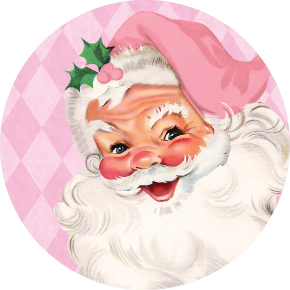 PINK SANTA ACCENT MAGNET