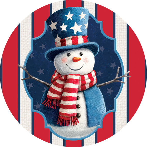 AMERICAN SNOWMAN ACCENT MAGNET