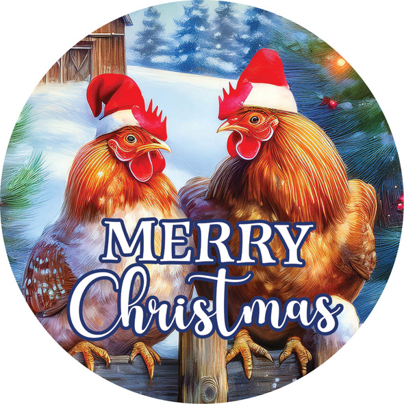 CHRISTMAS CHICKENS ACCENT MAGNET