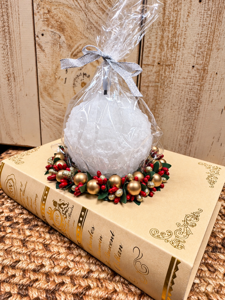 3" LED Snowball Candle-Decorated