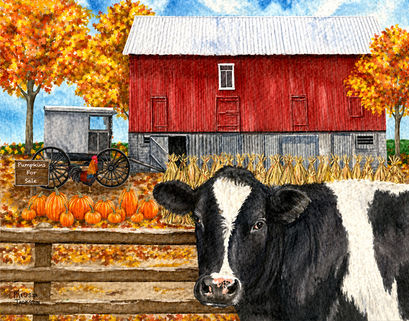 COW IN THE FALL SHELFIE