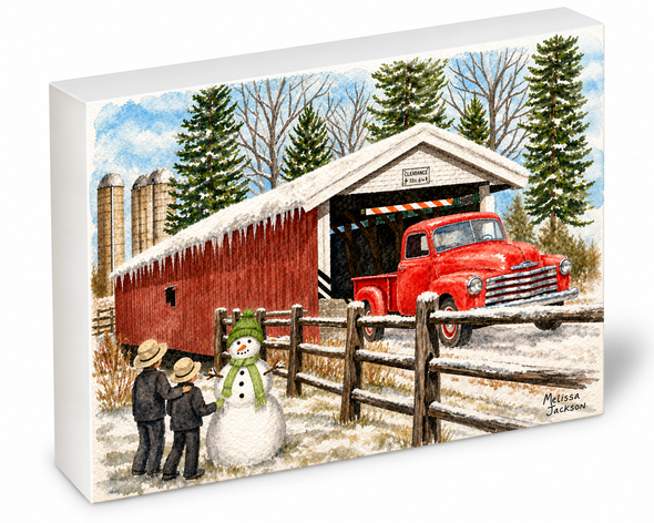 WINTER COVERED BRIDGE SHELFIE-3D