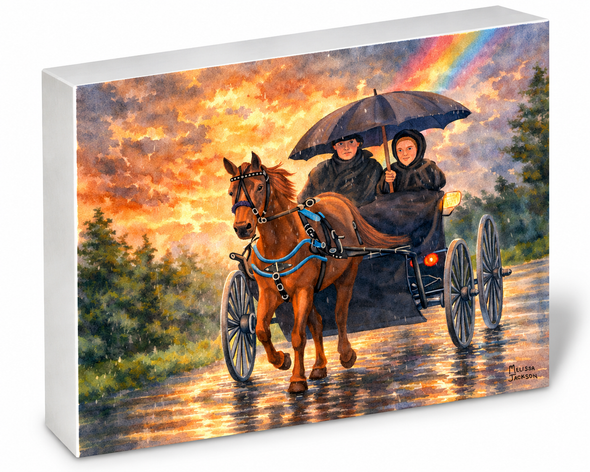 RAINY EVENING AMISH COUPLE SHELFIE-3D