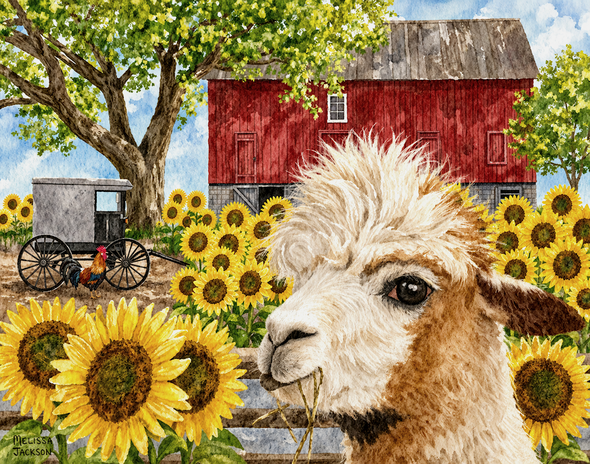 LLAMA AND SUNFLOWERS SHELFIE
