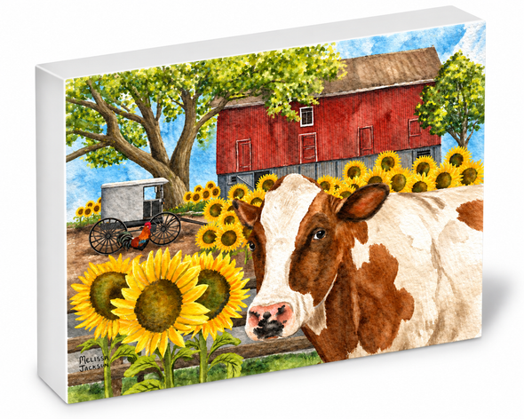 SUNFLOWERS AND COW SHELFIE-3D