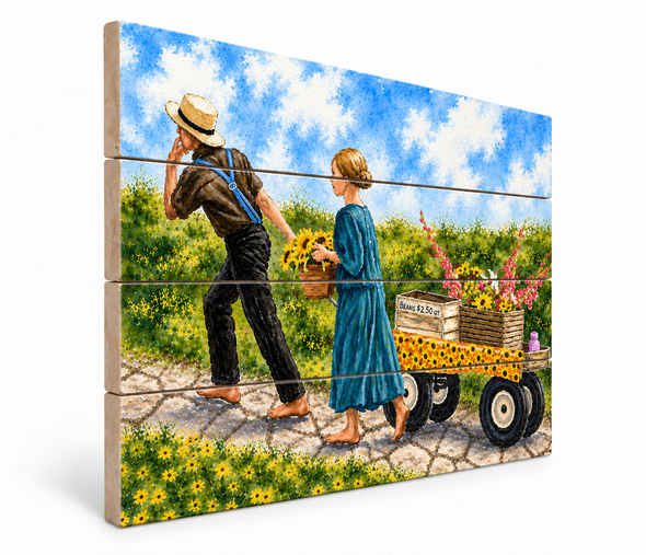 Sunflowers for Sale 9x12-3d