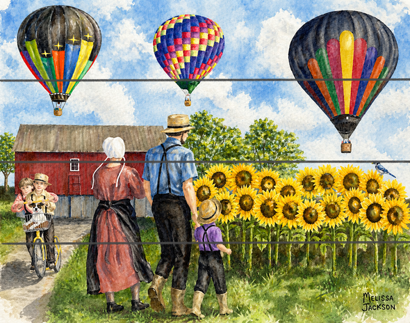 BALLOONS AND SUNFLOWERS 9X12