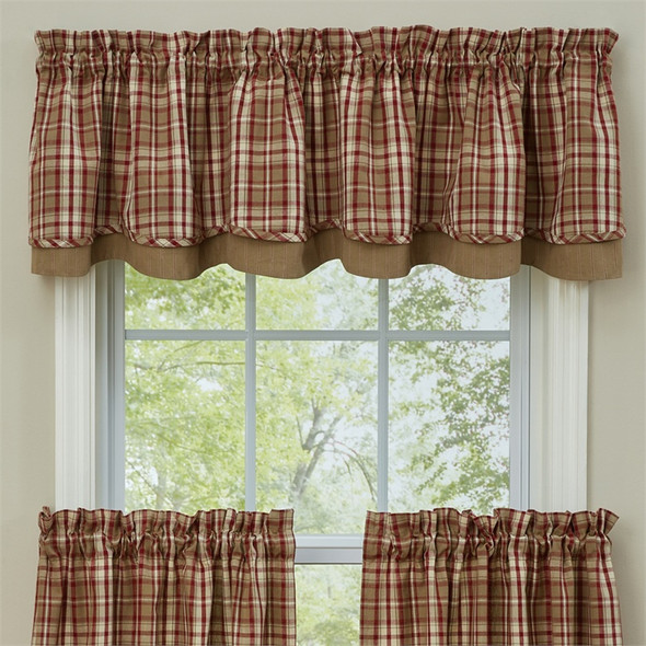 Cumberland Lined Layered Valance in a window setting