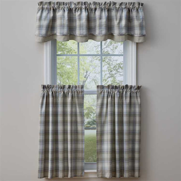 Prairie Wood Tiers - Pair in a Setting.  Valance not included.