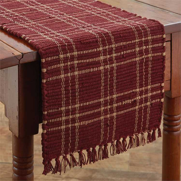 Sturbridge Wine Chindi Table Runner 13" x 54"