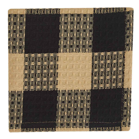 Wicklow Check 3 Dishtowel-1 Dishcloth Set - Black