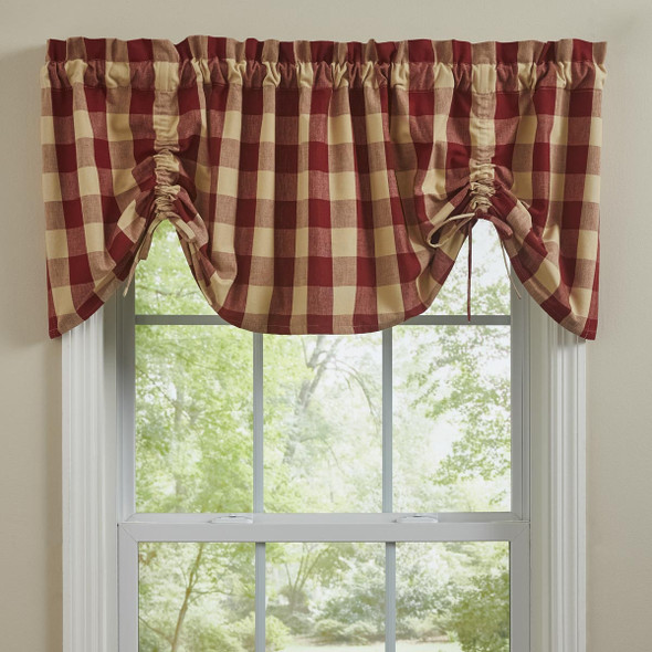 Wicklow Garnet Lined Farmhouse Valance