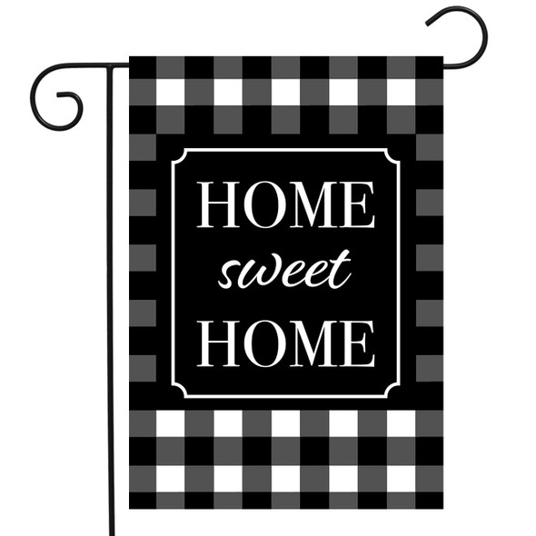 HOME SWEET HOME CHECKERS GARDEN FLAG